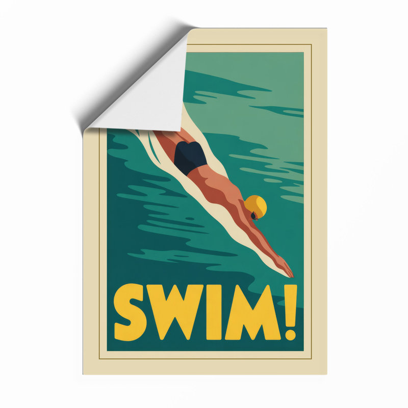 Dive Into Action Art Deco - Print, Unframed, A4 - 29.7 x 21.0 cm