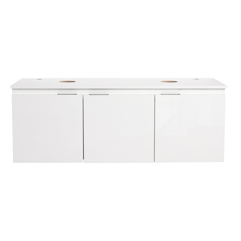 Meuble-lavabo mural flottant 48 po et porte d'armoire à fermeture en douceur (sans le lavabo)