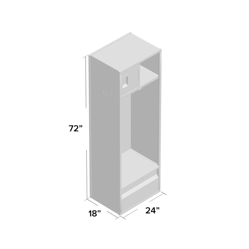 Blue 6-Foot 16-Gauge Steel Open Access Locker