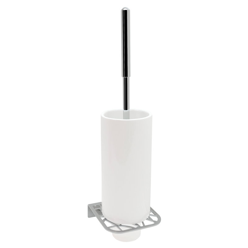 Porte-brosse mural en métal 14,17 po, Chrome
