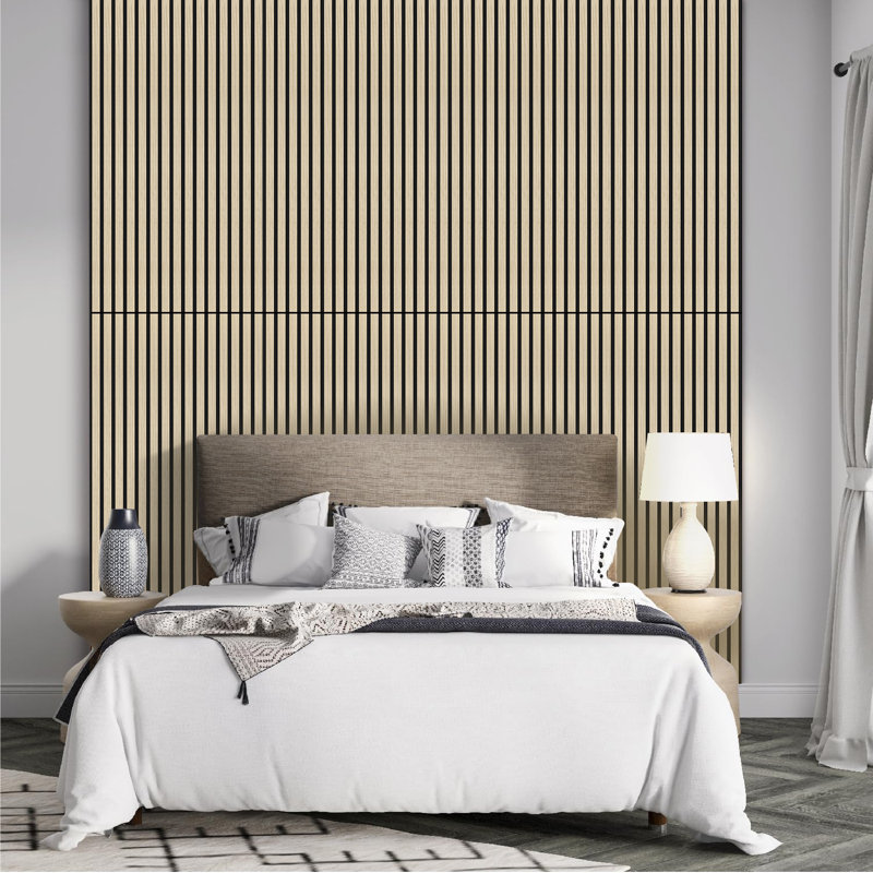 Panneaux muraux en bois 47,2 "x 23,6", panneau mural 3D en bois pour bureau personnel mural, paquet de 4, Chêne