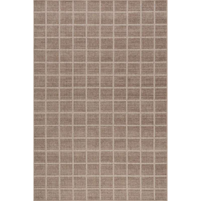 Daena Checkered Machine Washable Area Rug, Rectangle 5' x 7'8"