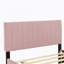 Lit plateforme double en velours avec lit gigogne double, rose-114824062