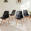 Ensemble de 4 chaises de salle à manger rembourrées en coquille moderne et élégante, chaise de cuisine en bois
