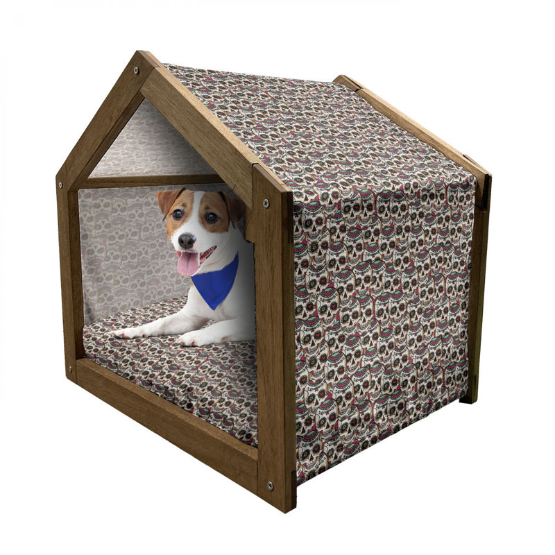 Niche pour chien en bois crème, H 25,59 po x l 29,53 po x P 21,65 po
