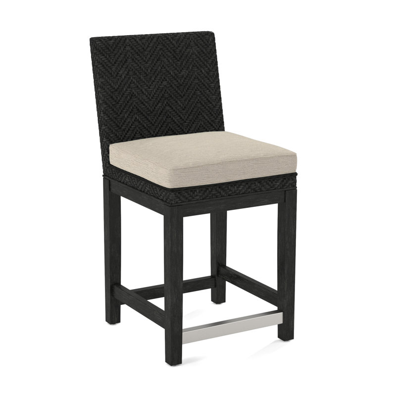 Upholstered Stool, Stone Crypton Performance; 0884-83, Antique Black Finish
