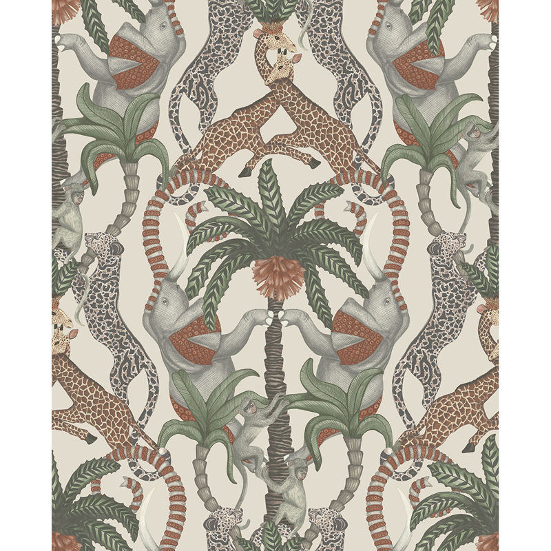 Safari Totem - Ginger And Taupe On Charcoal, Terracotta/Green/Stone