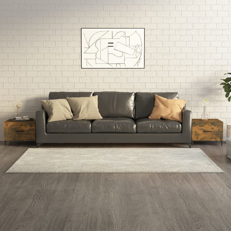 Izzybella Four Leg Coffee Table with Storage, Smoked Oak
