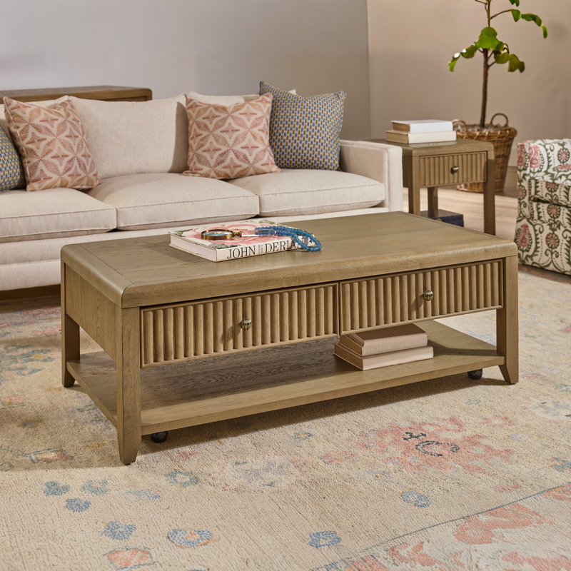 Drift Rectangular Coffee Table With Casters