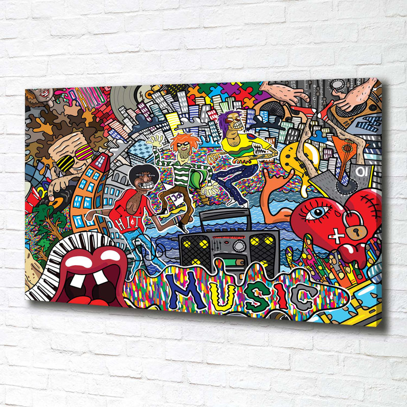 Music Collage - Wrapped Canvas Print