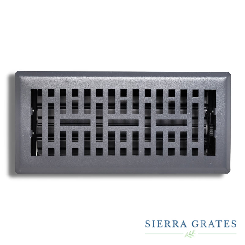 Registre de plancher en métal, H 1,75 po x l 5,5 po x L 11,5 po, Noir