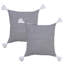Ensemble de 2 coussins en coton gris à rayures-122942378