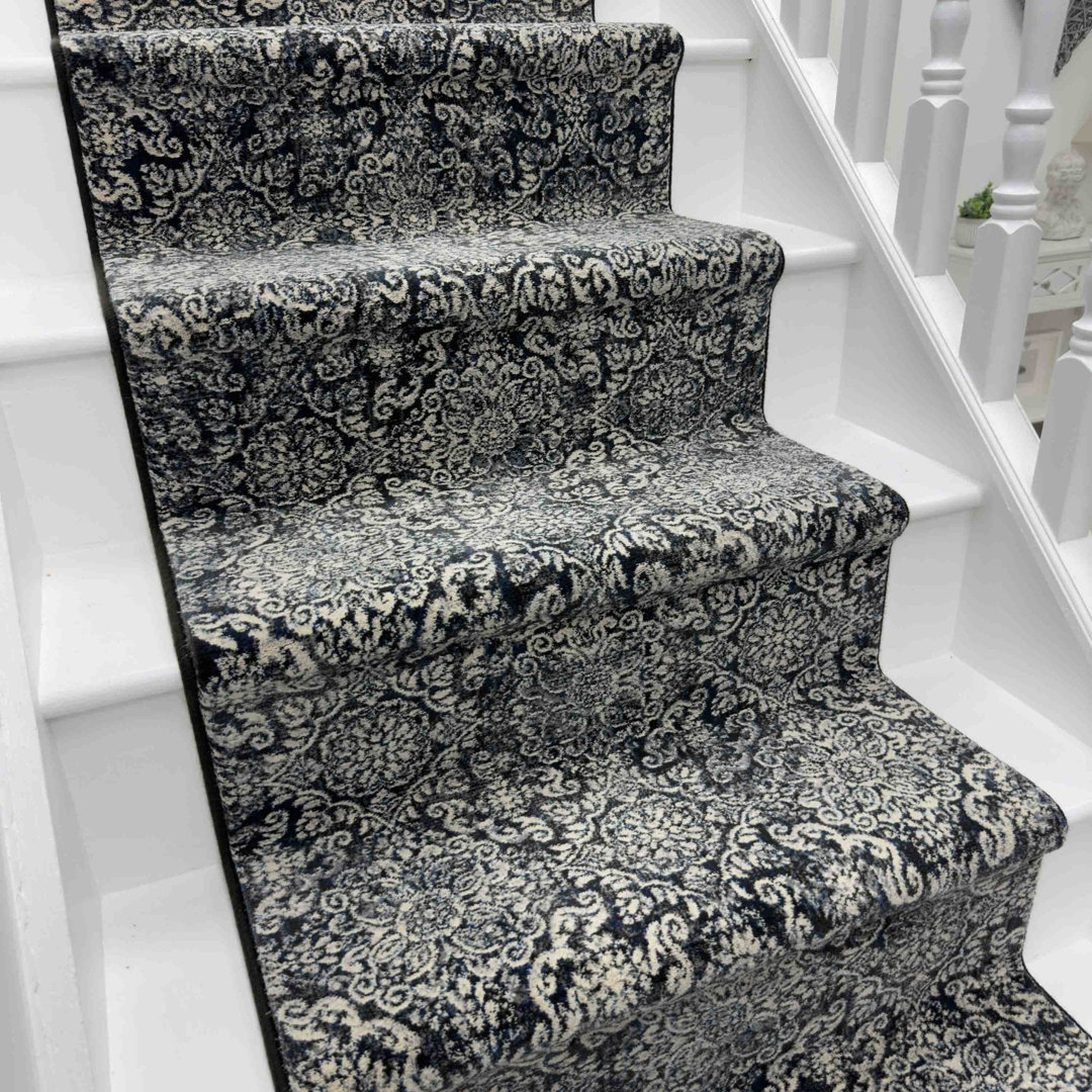 Ancient Garden Steel Blue Stair Runner – Soft & Durable Carpet Runner for Stairs & Staircases, Multiple Lengths