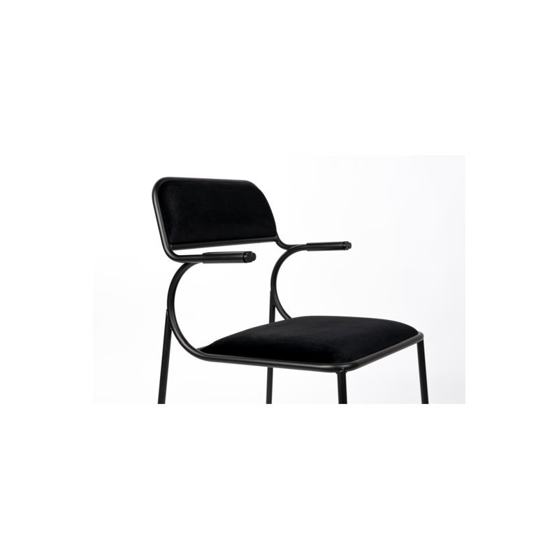 Alba Upholstered Arm Chair, Black