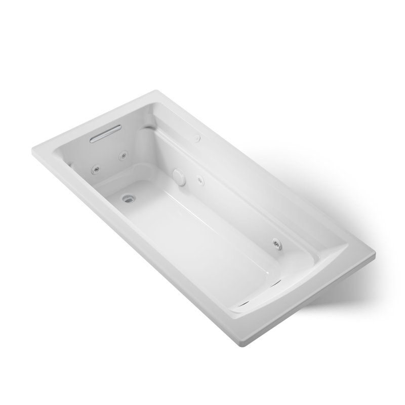 Archer 72" x 36" Drop in Whirlpool Acrylic Bathtub, Ice Grey