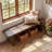 55.1" Solid Wood Bench, Rustic Entryway Bench