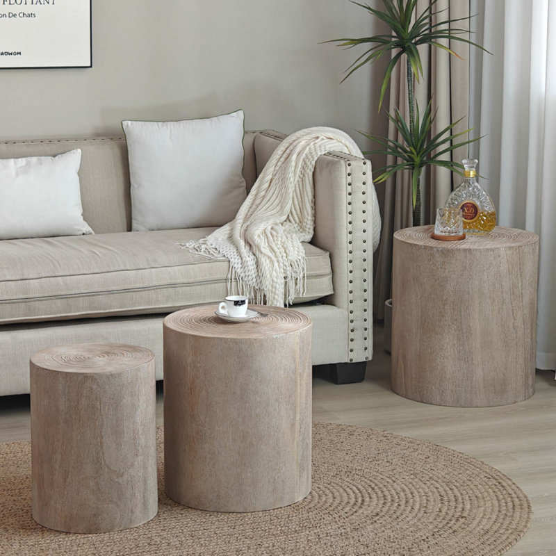 Ensemble de 3 tables basses, Naturel