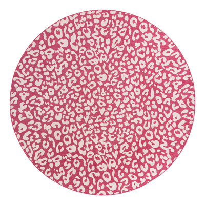 Magenta/Ivory Indoor/Outdoor Rug