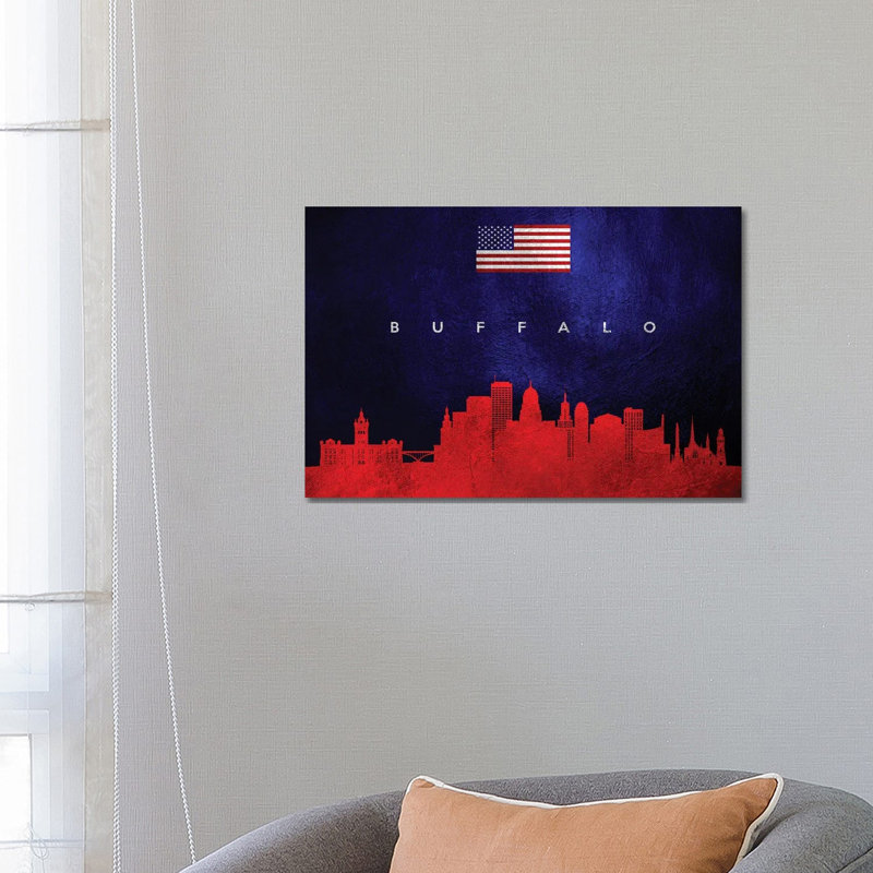 Buffalo New York Skyline by Adrian Baldovino - Wrapped Canvas Print, 66.04 cm H x 45.72 cm W x 3.175 cm D