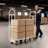 U-Boat Platform Truck Dolly, 2000 lbs Load Capacity, Heavy Duty Steel Utility Cart, Industrial Hand Push Truck with Six Wheels and Dual Detachable Handles, for Warehouse, 60 x 16.1 x 59.5 in