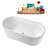 67" Streamline Soaking Glossy White Freestanding Tub and Tray With Internal Drain-101412837
