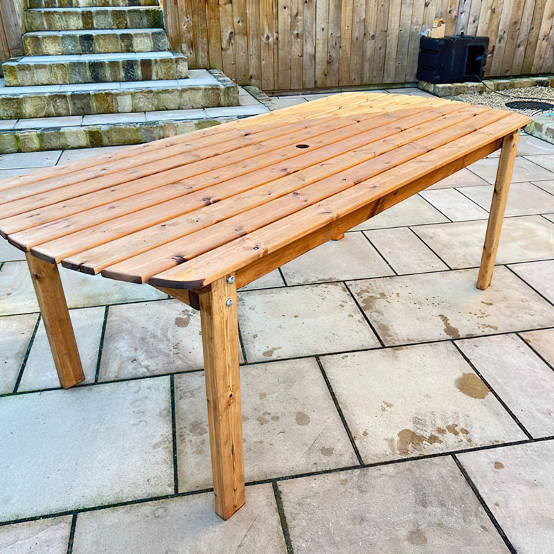 Agna Rounded Edge Wooden Dining Table