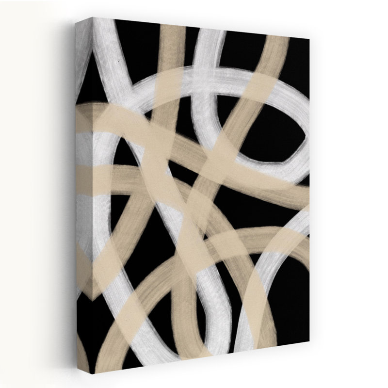 Endless Entwine Abstract Contemporary Geometric Architecture Wall Art Print 1 Piece Wrapped Canvas Wall Art