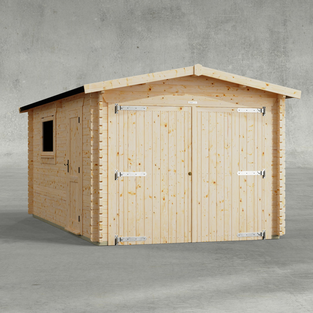 Powersheds 18 x 10ft Apex Garage Log Cabin - 44mm
