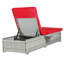Chaise longue d'extérieur pour 2 personnes avec table réglable et coussin pour 2 chaises de patio-614097379