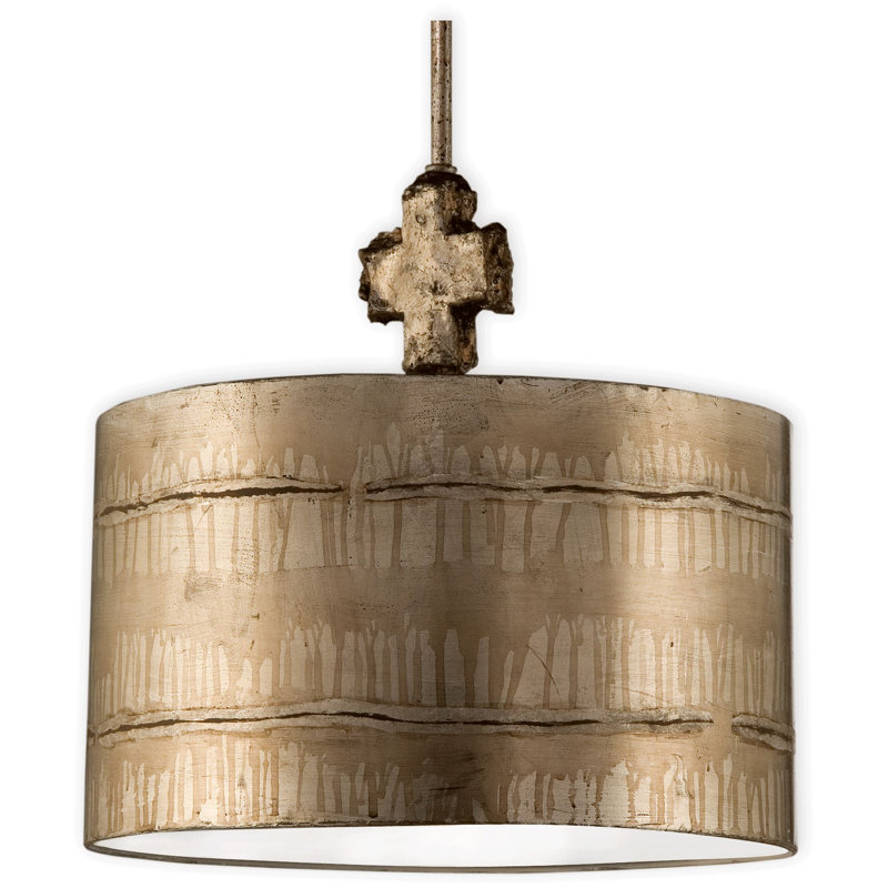 Celeste 1 - Light Drum Pendant, Aged Silver