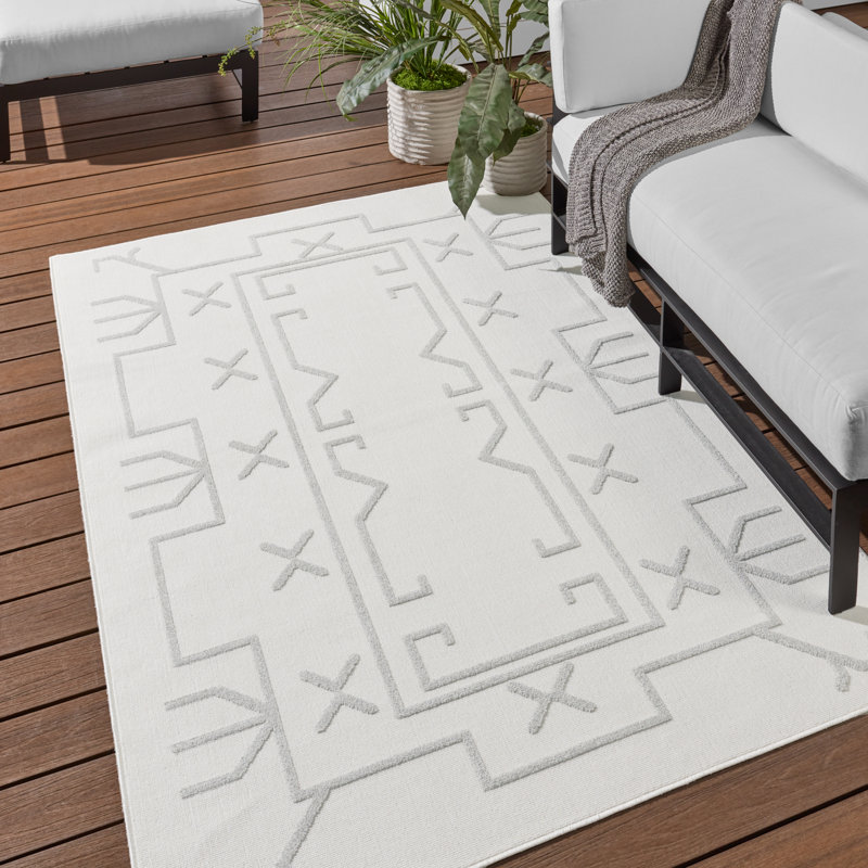 Cobblefield Geometric Indoor / Outdoor Rug, Rectangle 9'2" x 11'9"