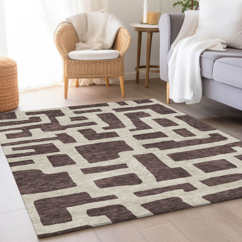 Premium Machine Washable Prisco Fudge Rug, Rectangle 5' x 7'6"