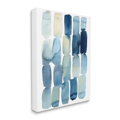 Beach Inspired Abstraction Watercolor Block Shapes Stretched Canvas Wall Art by Grace Popp