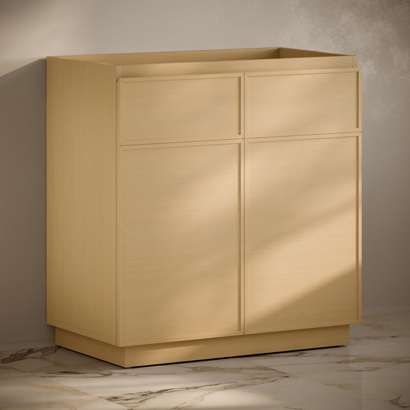 Armoire de salle de bain autoportante sans comptoir en chêne noir 36 po St. Tropez, Brun
