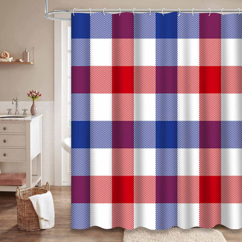 Rideau de douche Tartan, L 72 po x l 78 po
