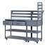 Chariot de cuisine en bois massif pour îlot de cuisine 62,3 po avec plateau en acier inoxydable, banc de jardin avec tablette surélevée et tiroirs, table de préparation pour barbecue, fête, brun-1453017177