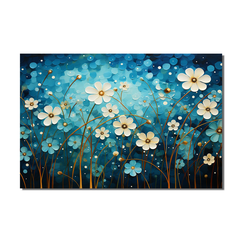 «Turquoise Tranquility», reproduction de paysages abstraits encadrée