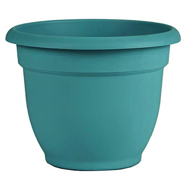 Traditional Self-Watering Plastic Indoor/Outdoor Pot Planter, 7" H x 8.75" W x 8.75" D, Charcoal