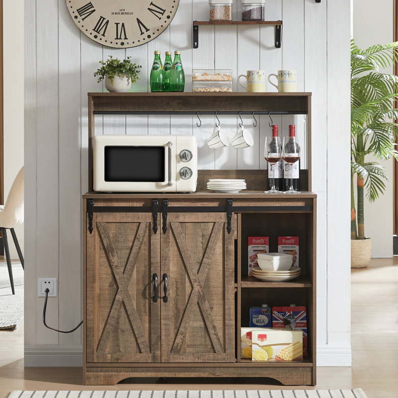 Buffet de cuisine 39,4 po Vehorn, Marron clair