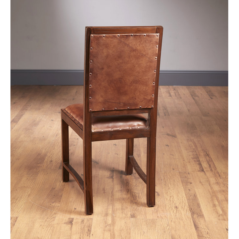 Chaise d'appoint en cuir fleur 18 po