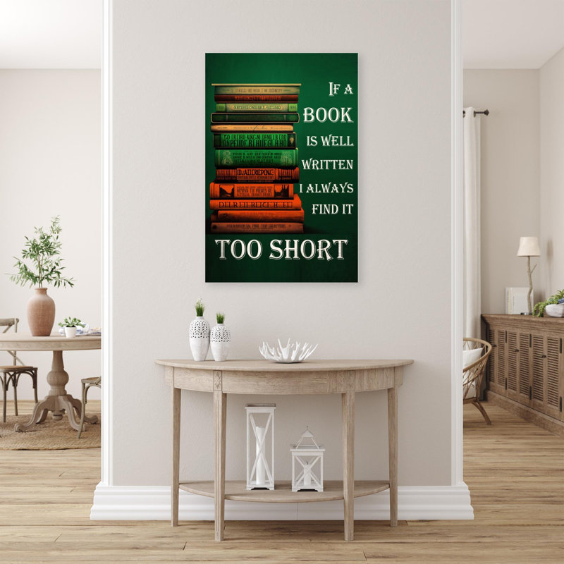 «If A Book Is Well», impression sur toile, H 36 po x l 24 po x P 1,25 po