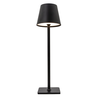 Tall White Rechargeable Touch Dimmable Table Lamp With Metal Shade By