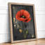 Red Poppy Botanical - Framed Print-444712498-444712496