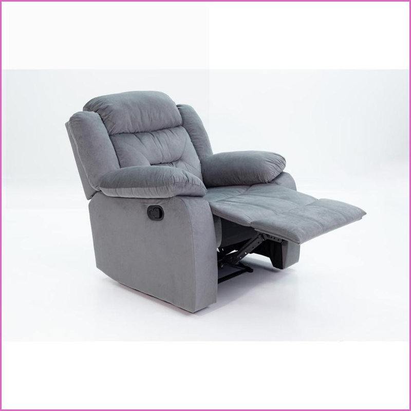Fauteuil inclinable manuel simple avec coussins moelleux | Velours gris foncé