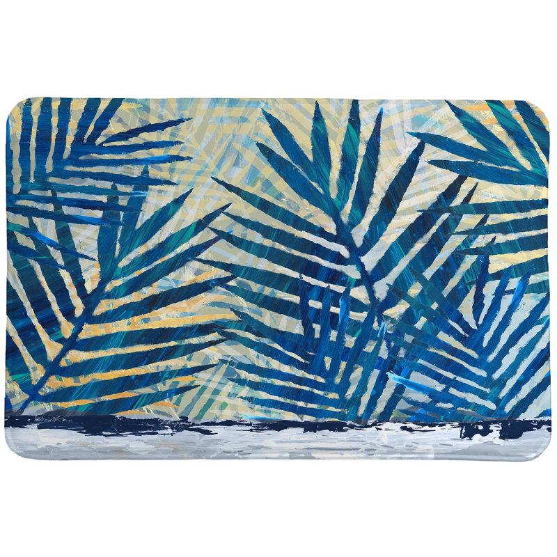 Tapis en mousse viscoélastique à motif de palmiers abstraits Hardt par Laural Home