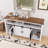 Farmhouse Sideboard With Sliding Barn Door & Mesh Panels - Open Storage Buffet-1029759633