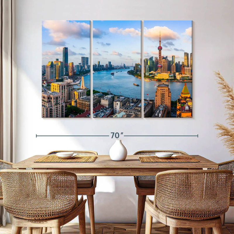 Tergel Shanghai Sunset Skyline, 42" H x 65" W