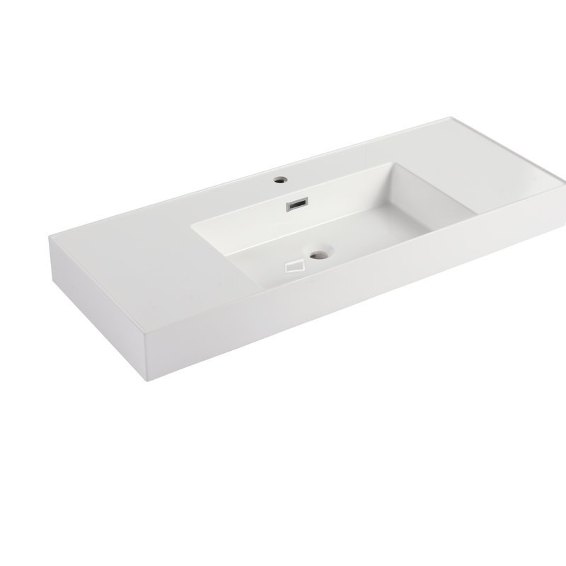 Lavabo de 48 po en résine pour meuble-lavabo, comptoir de meuble-lavabo seulement