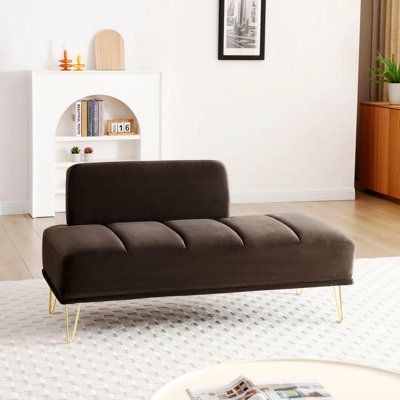 Banc rembourré en velours Gudren