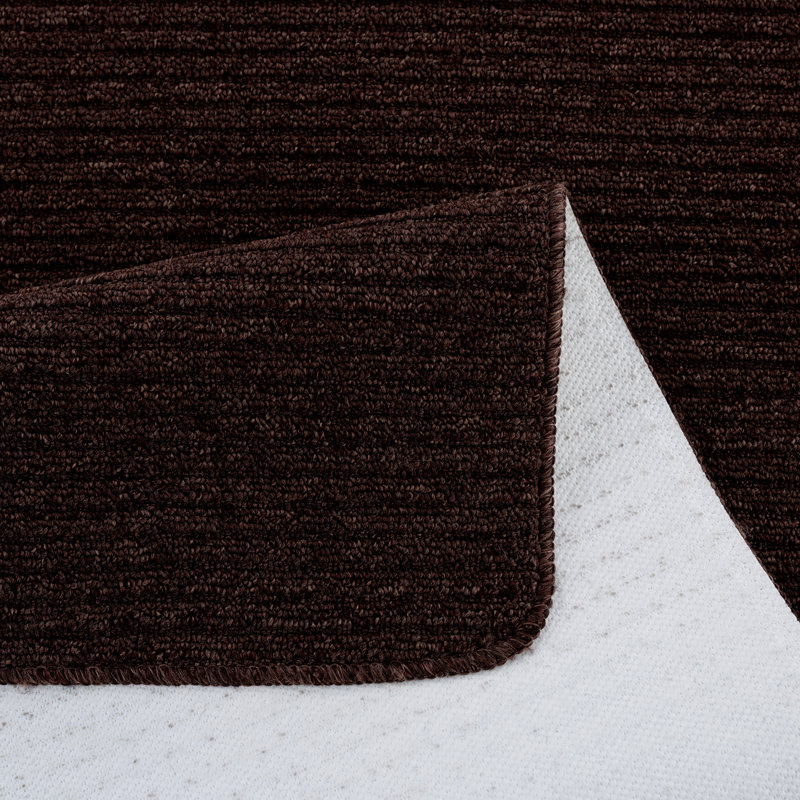 Arturas Solid Color Synthetic Non-Skid Kitchen Mat, Brown